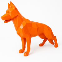 Resine Sculpture Chien Berger Allemand 120CM Orange BLAM - S&C