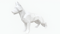 Resine Sculpture Chien Berger Allemand 120CM Blanc RUMIX - S&C