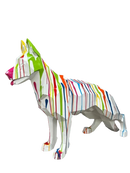Resine Sculpture Chien Berger Allemand 120CM Multi Coulure Blanc YOLOM - S&C