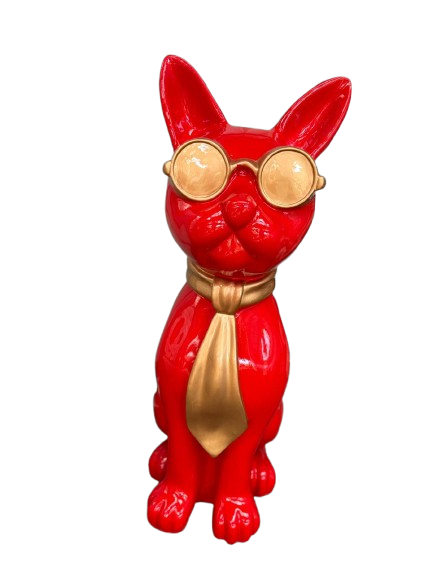 Resine Sculpture Chat 80CM Rouge MORIX - S&C