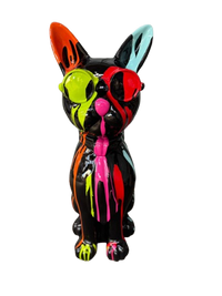 Resine Sculpture Chat 80CM Multi Coulure Noir BARIA - S&C