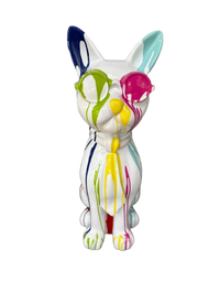 Resine Sculpture Chat 80CM Multi Coulure Blanc WILUS - S&C