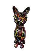 Resine Sculpture Chat 60CM Graffiti Noir BUBUL - S&C