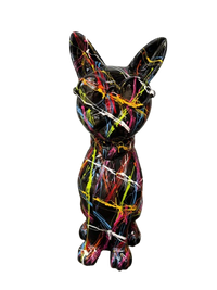 Resine Sculpture Chat 60CM Graffiti Noir BUBUL - S&C