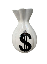 Resine Sculpture Sac Dollars Blanc 40cm - S&C