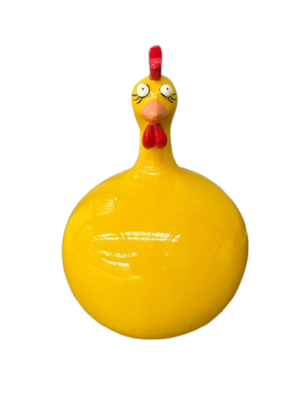 Resine Sculpture Poule Jaune 40cm BATAILLON - S&C