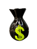 Resine Sculpture Sac Dollars Vert 40cm - S&C