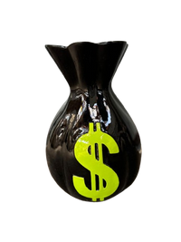 Resine Sculpture Sac Dollars Vert 40cm - S&C