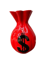 Resine Sculpture Sac Dollars Rouge 40cm - S&C