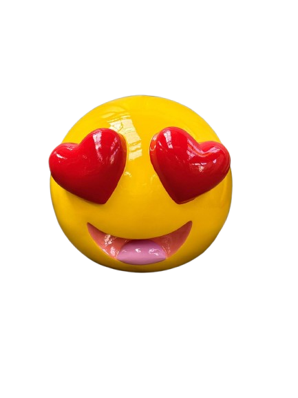 Resine Sculpture Smiley Coeurs  50cm - S&C