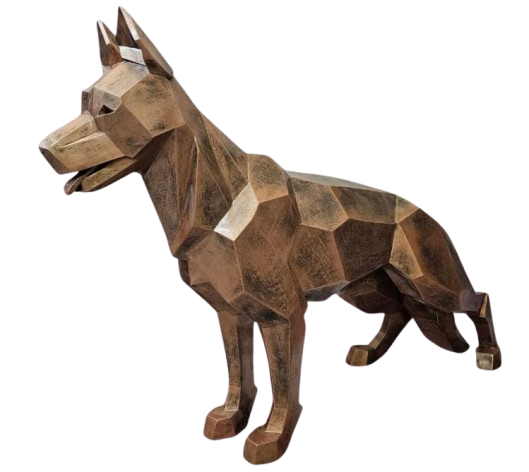 Resine Sculpture Chien Berger Allemand 120CM Bronze AMIAL - S&C