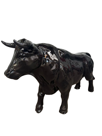 Resine Sculpture Taureau 100cm Noir CLOVIS - S&C