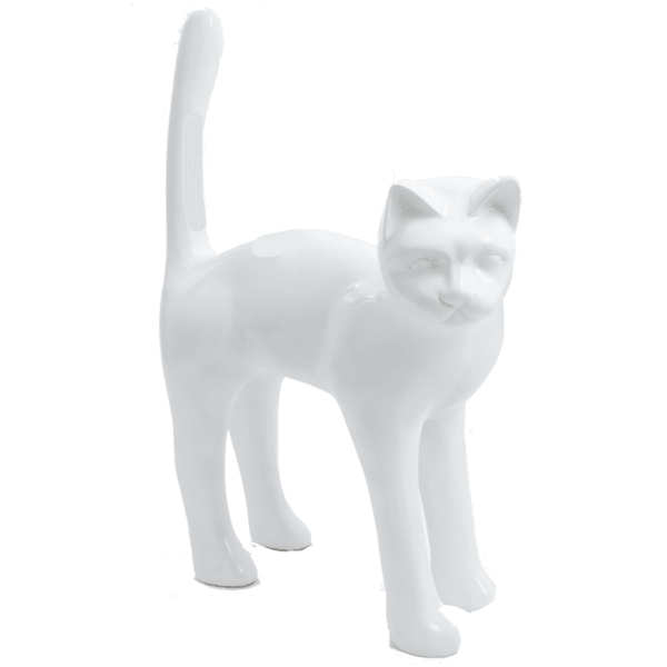 Resine Sculpture Chat 105CM Blanc MATIS - S&C