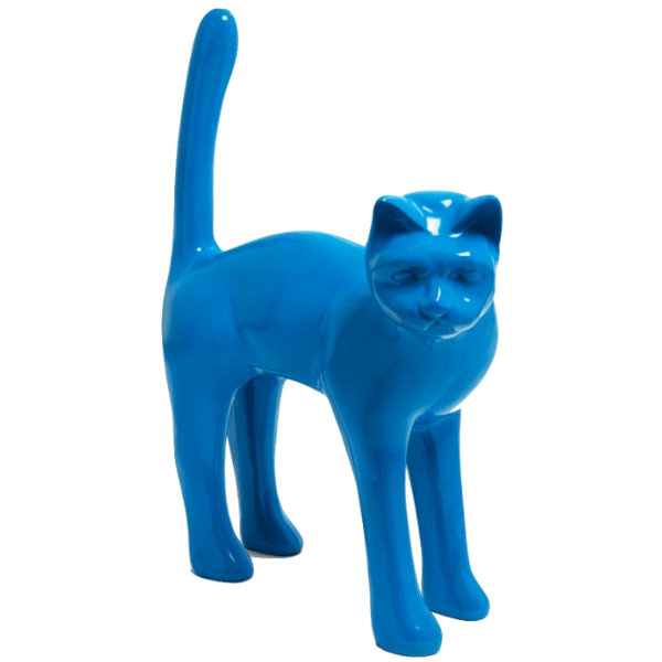 Resine Sculpture Chat 105CM Bleu FENOL - S&C