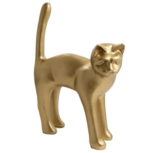 Resine Sculpture Chat 105CM Doré LIRIO - S&C