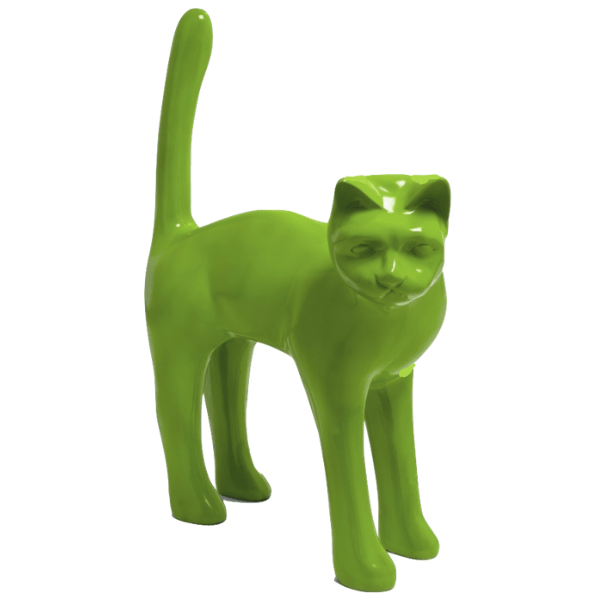 Resine Sculpture Chat 105 CM Vert Pomme LUCAS - S&C
