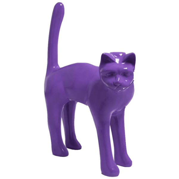 Resine Sculpture Chat 105CM Violet SULFUR - S&C