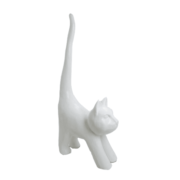 Resine Sculpture Chat 205CM Blanc MATIS - S&C