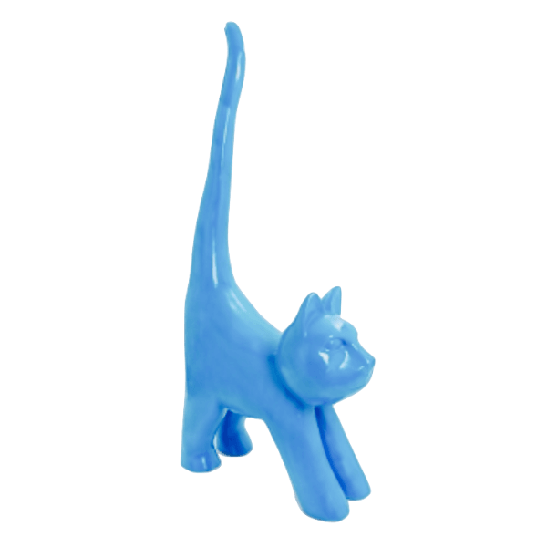 Resine Sculpture Chat 205CM Bleu Ciel ROLAN - S&C