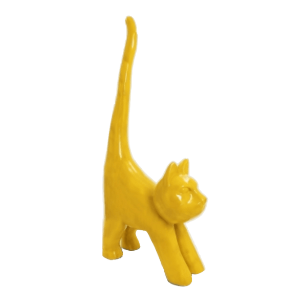 Resine Sculpture Chat 205 CM Jaune AURIS - S&C