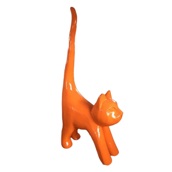 Resine Sculpture Chat 205CM Orange LIOVAN - S&C
