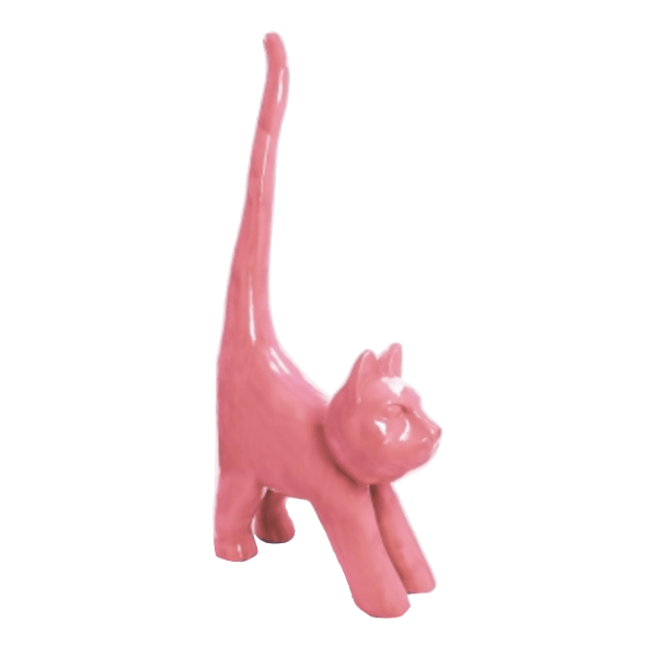 Resine Sculpture Chat 205CM Rose Clair ELDOR - S&C
