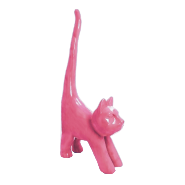 Resine Sculpture Chat 205CM Rose Fushia ZENON - S&C