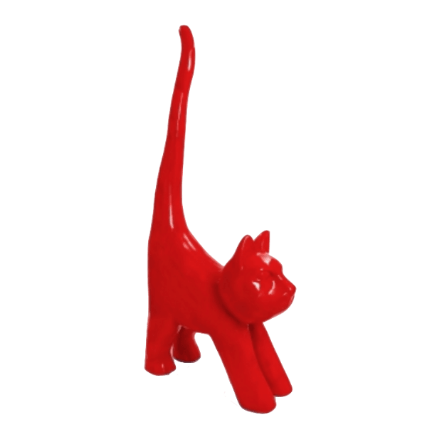 Resine Sculpture Chat 205CM Rouge MALVINE - S&C