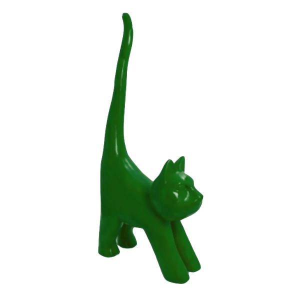 Resine Sculpture Chat 205CM Vert ZYNTHIA - S&C