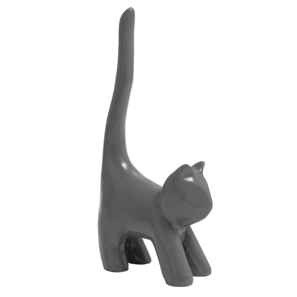 Resine Sculpture Chat 30CM Gris MAREN - S&C