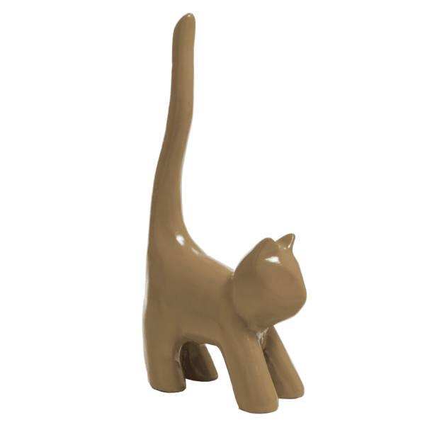 Resine Sculpture Chat 30CM Marron AELIS - S&C