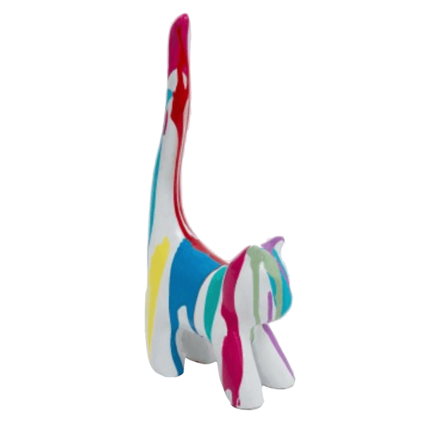 Resine Sculpture Chat 30CM Multicolore LUCAS - S&C