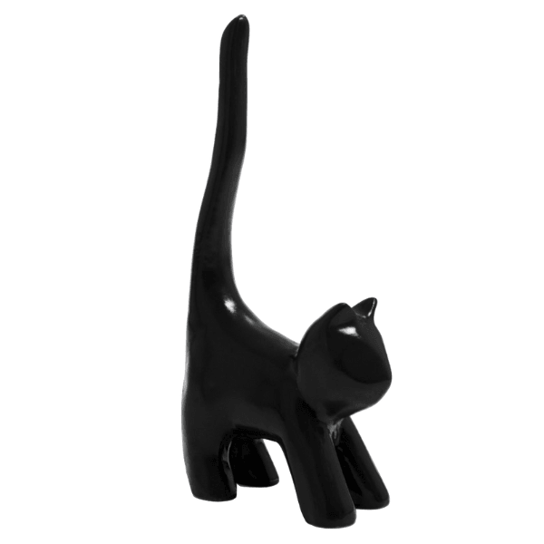 Resine Sculpture Chat 30CM Noir MATIS - S&C