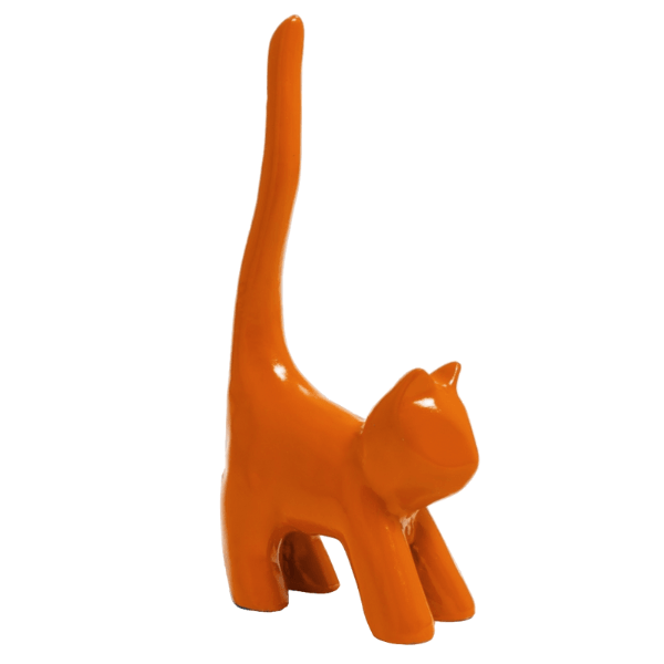 Resine Sculpture Chat 30CM Orange KALEN - S&C