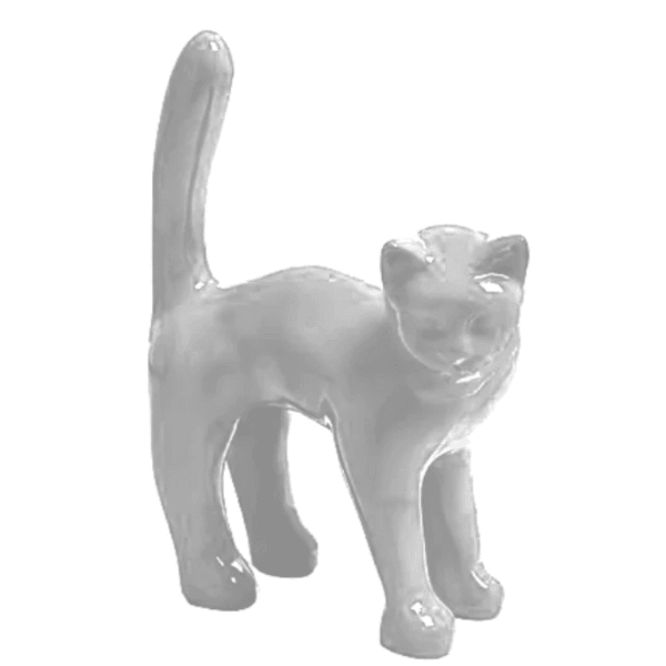 Resine Sculpture Chat 35CM Blanc MATIS - S&C