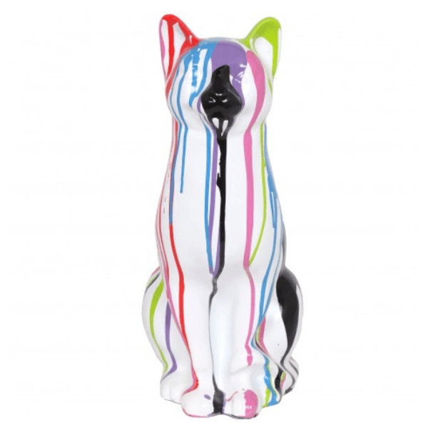 Resine Sculpture Chat 40CM Multi Couleur LYSANDRE - S&C