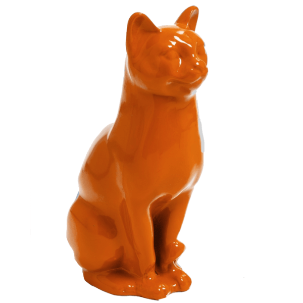 Resine Sculpture Chat 40cm Orange ALEXIS - S&C