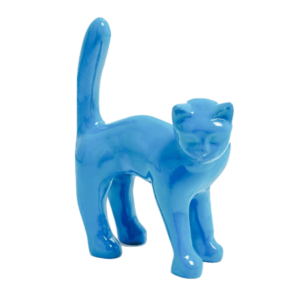 Resine Sculpture Chat 45CM Bleu Ciel LOMAR - S&C