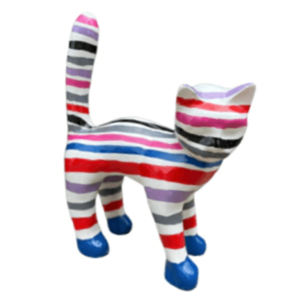 Resine Sculpture Chat 45cm Multicolore GARNIER - S&C