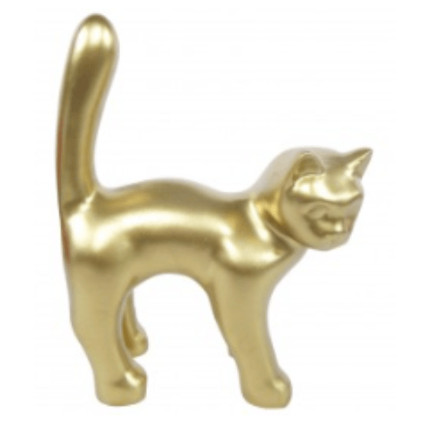 Resine Sculpture Chat 45CM Doré LYNX - S&C