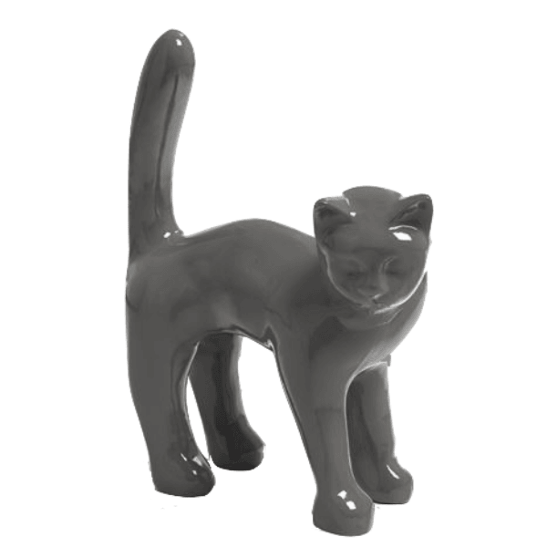 Resine Sculpture Chat 45cm Gris ALVOR - S&C