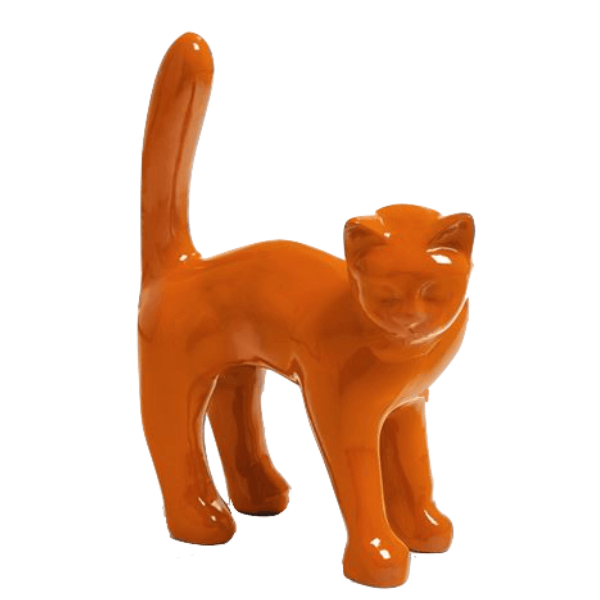 Resine Sculpture Chat 45CM Orange LONAS - S&C