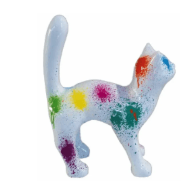 Resine Sculpture Chat 45CM Tie And Dye KILIAN - S&C