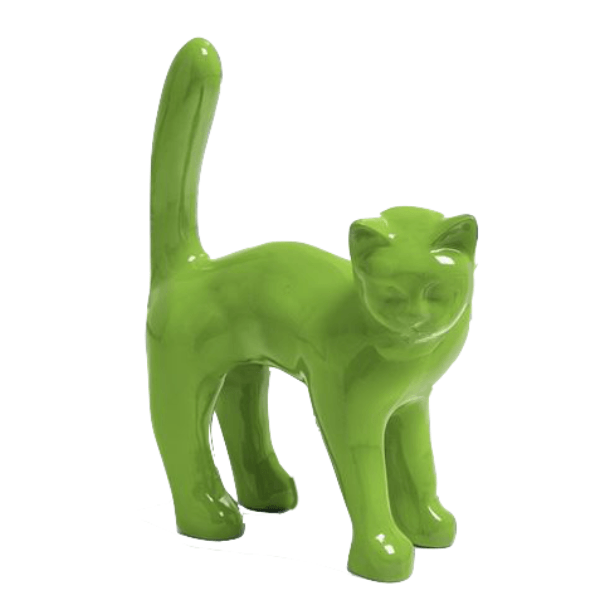 Resine Sculpture Chat 45CM Vert Pomme ELDOR - S&C