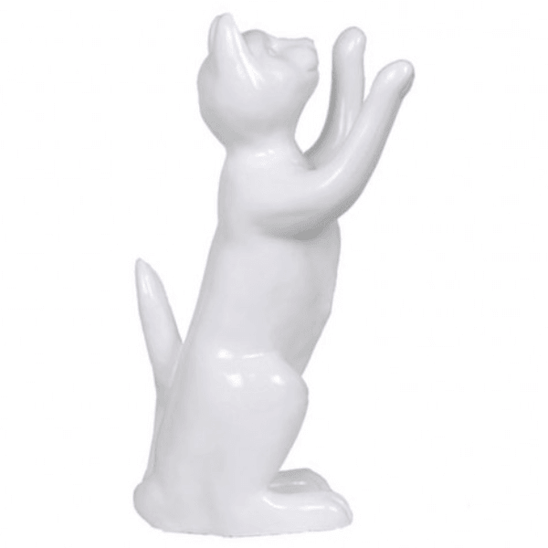 Resine Sculpture Chat 55CM Blanc MATIS - S&C