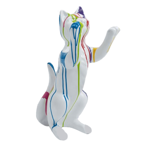 Resine Sculpture Chat 55CM Multicolore JENDA - S&C