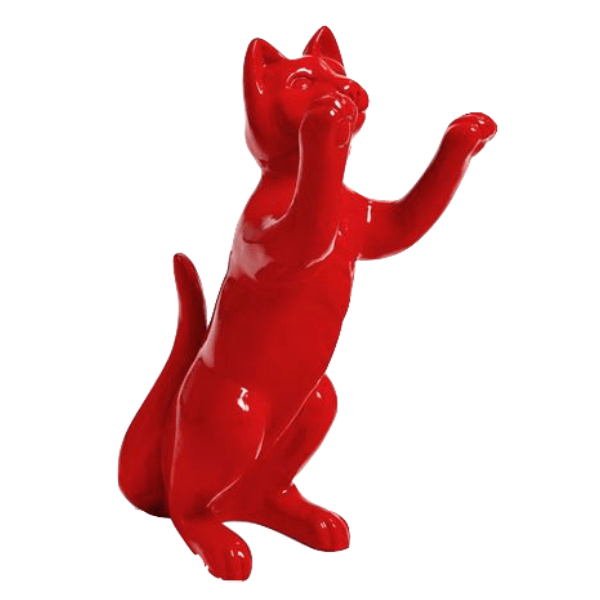 Resine Sculpture Chat 55CM Rouge JOVAN - S&C