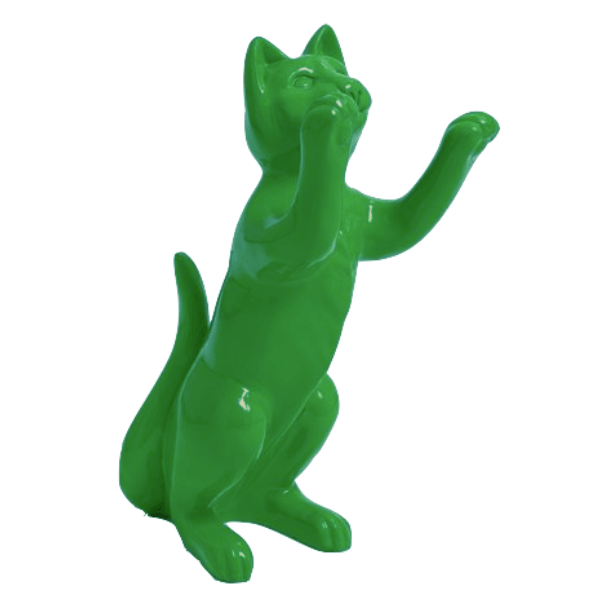 Resine Sculpture Chat 55CM Vert THALIS - S&C