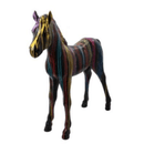 Statue Cheval Animaux Resine - 150cm - Multi Coulure Noir - ANIMAUX-RESINE.FR