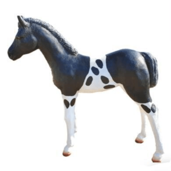 Resine Sculpture Cheval 150 CM Noir et Blanc VELDEN - S&C